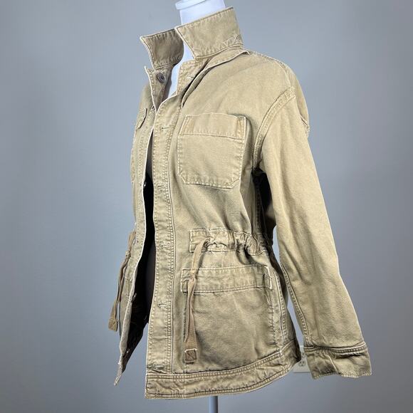 Everlane The Cinchable Chore Jacket 100% Cotton Tan Size Small - Picture 6 of 8